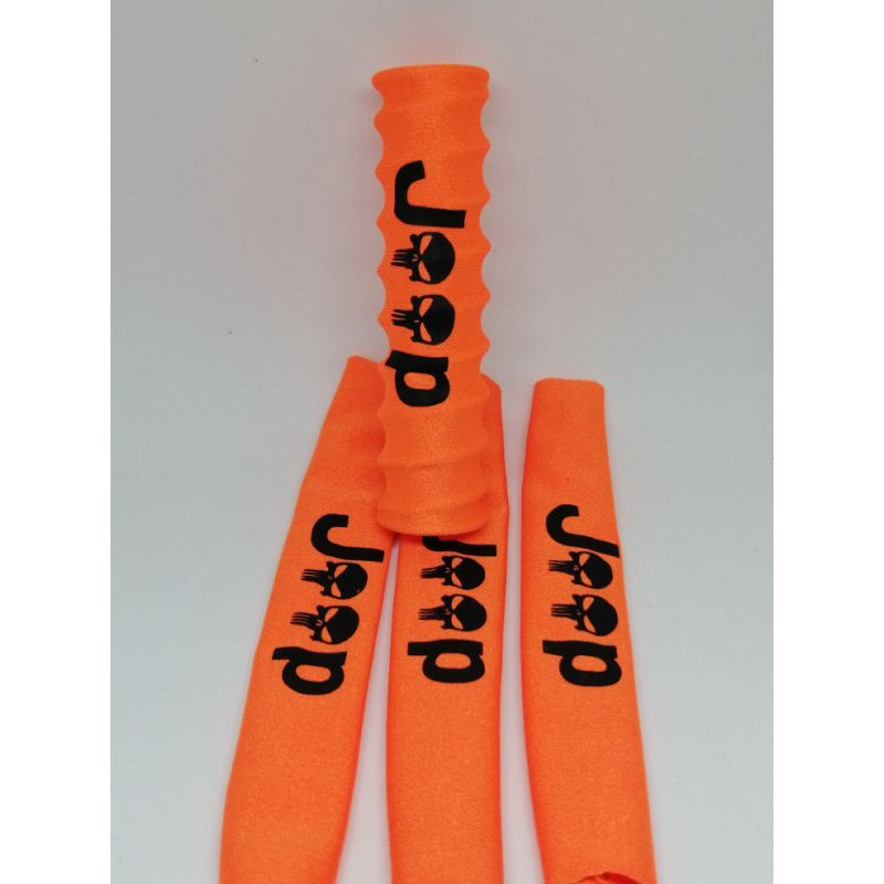 FUNDAS 1/8 PROTECCION AMORTIGUADORES DISEÑO JEEP LICRA NARANJA FLUOR LOGO NEGRO - Imagen 1