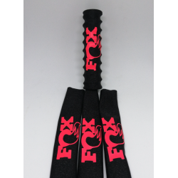 FUNDAS 1/8 PROTECCION AMORTIGUADORES RC  FOX LICRA NEGRA LOGO ROJO FLUOR rcprogranada.com - Imagen 2