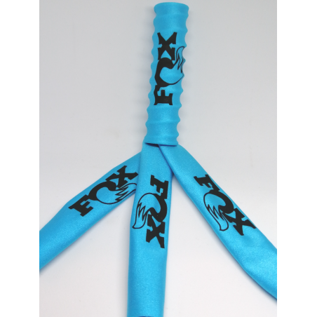 FUNDAS 1/5 PROTECCION AMORTIGUADORES RC  LICRA AZUL FLUOR DISEÑO NEGRO - Imagen 2
