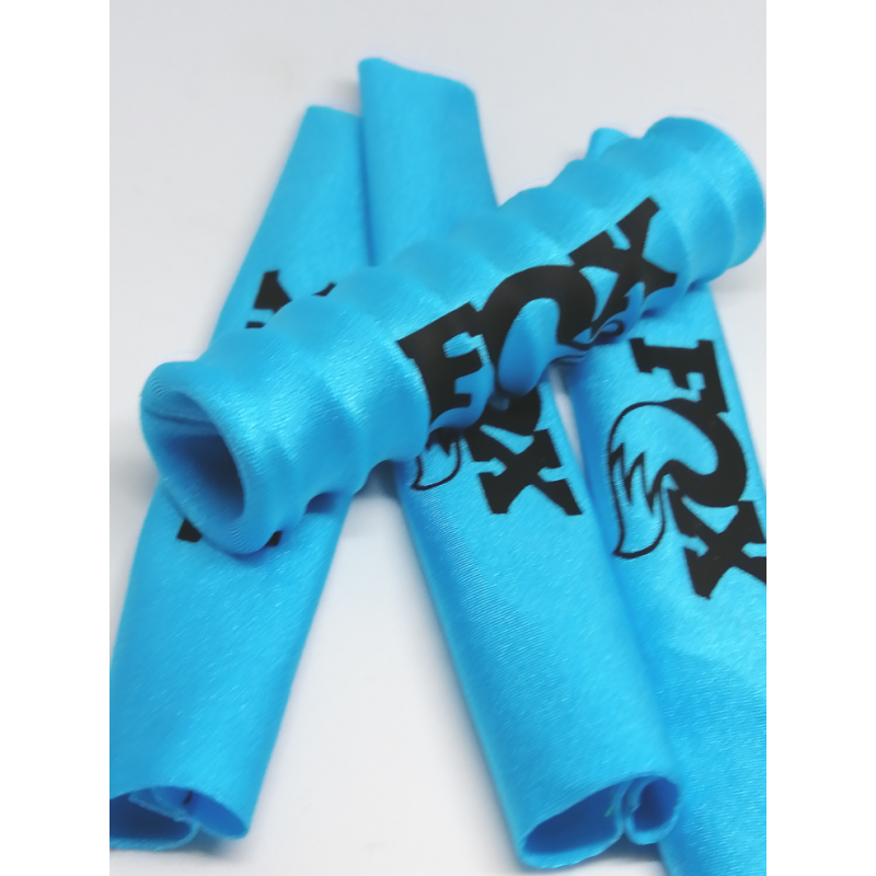 FUNDAS 1/5 PROTECCION AMORTIGUADORES RC  LICRA AZUL FLUOR DISEÑO NEGRO - Imagen 3
