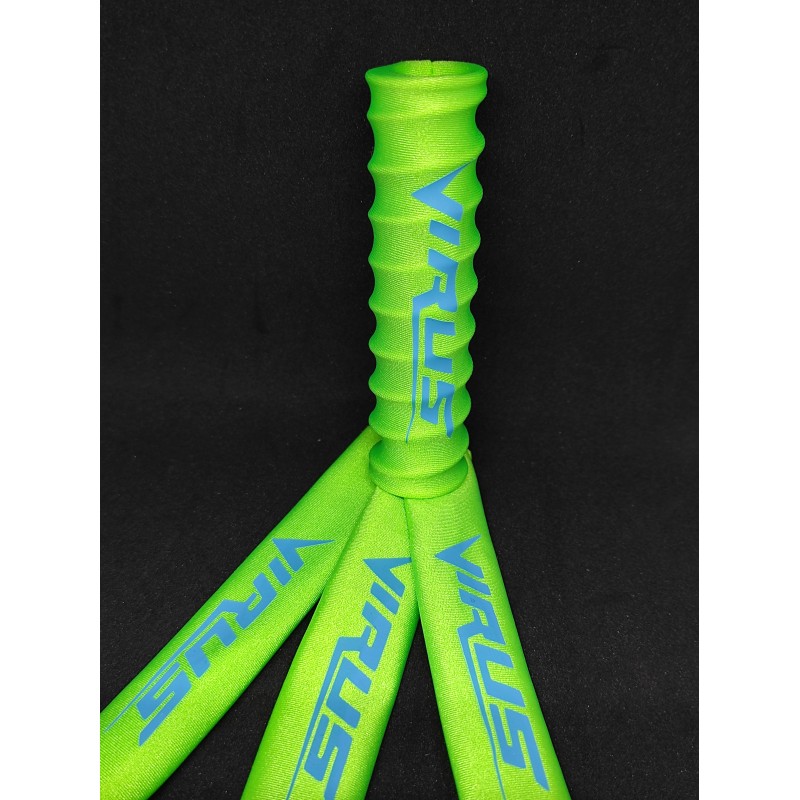 FUNDAS 1/8 PROTECCION AMORTIGUADORES DISEÑO VIRUS ,VERDE FLUOR LOGO AZUL,RCPROGRANADA.COM - Imagen 3