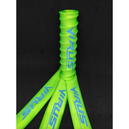 FUNDAS 1/8 PROTECCION AMORTIGUADORES DISEÑO VIRUS ,VERDE FLUOR LOGO AZUL,RCPROGRANADA.COM - Imagen 3