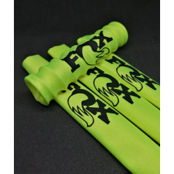 FUNDAS 1/5 PROTECCION AMORTIGUADORES RC 1/5 FOX LICRA AMARILLO FLUOR LOGO NEGRO rcprogranada.com - Imagen 1