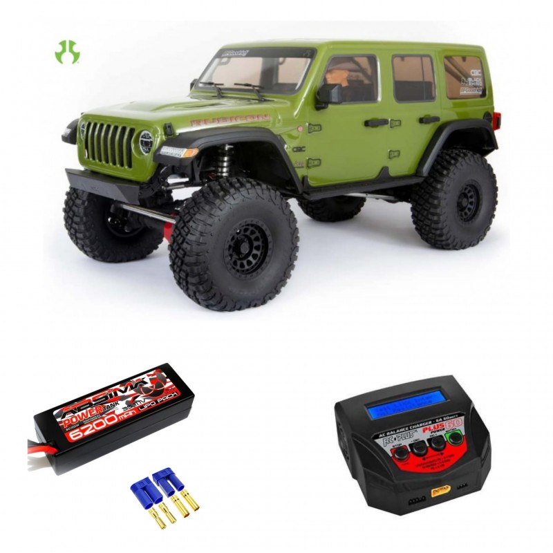 PACK AXIAL 1/6 SCX6 Jeep JLU Wrangler 4WD Rock Crawler RTR: Verde+BATERIA 3S Y CARGADOR RCPLUS RCPROGRANADA.COM - Imagen 1