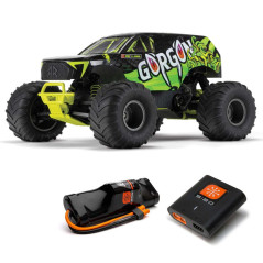 ARRMA 1/10 GORGON 2WD MEGA 550 MONSTER TRUCK AMARILLO RTR INCLUYE BATERIA Y CARGADOR - Imagen 1