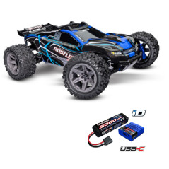 TRAXXAS RUSTLER 4X4 BL-2S BRUSHLESS: CAMIÓN ESTADIO 4WD TQ 2.4GHZ ESCALA 1/10 AZULINCLUYE CARGADOR USB-C NIMH/LIPO ID N.° 2985 ( - Imagen 1