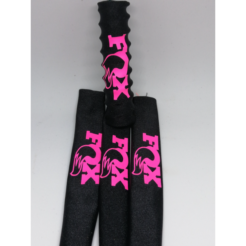 FUNDAS 1/10 PROTECCION AMORTIGUADORES RC LICRA NEGRA DISEÑO ROSA FLUOR - Imagen 3
