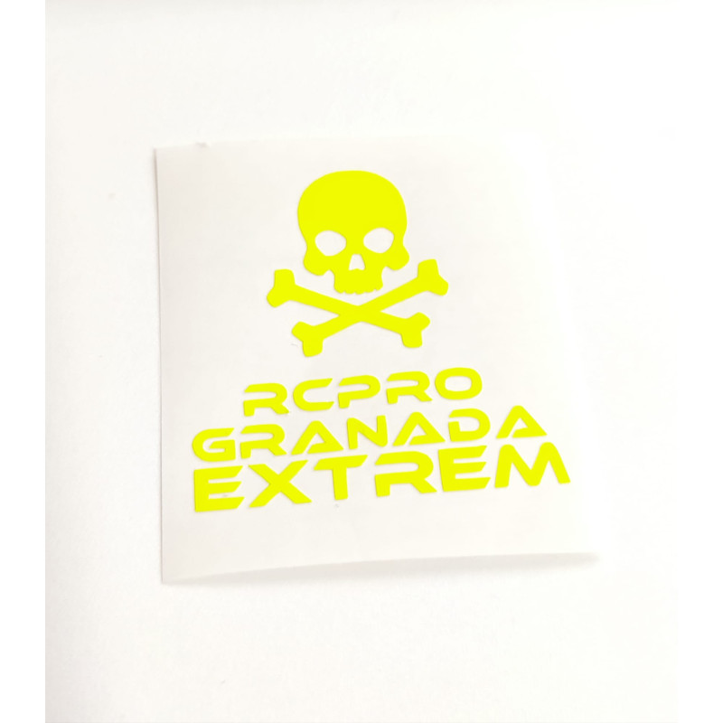 PEGATINAS VINILO DE CORTE AMARILLO FLUOR RCPROGRANADA EXTREM(2UNI) 3,5X4,5CM - Imagen 1