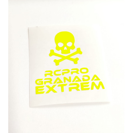 PEGATINAS VINILO DE CORTE AMARILLO FLUOR RCPROGRANADA EXTREM(2UNI) 3,5X4,5CM - Imagen 1