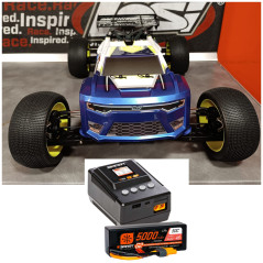 PACK LOSI 1/8 8IGHT-XTE 4WD TRUGGY DE CARRERAS BRUSHLESS CON SENSOR RTR+BATERIA Y CARGADOR SPEKTRUM(PINTADO+PROTECCIONES LOSI) - Imagen 1