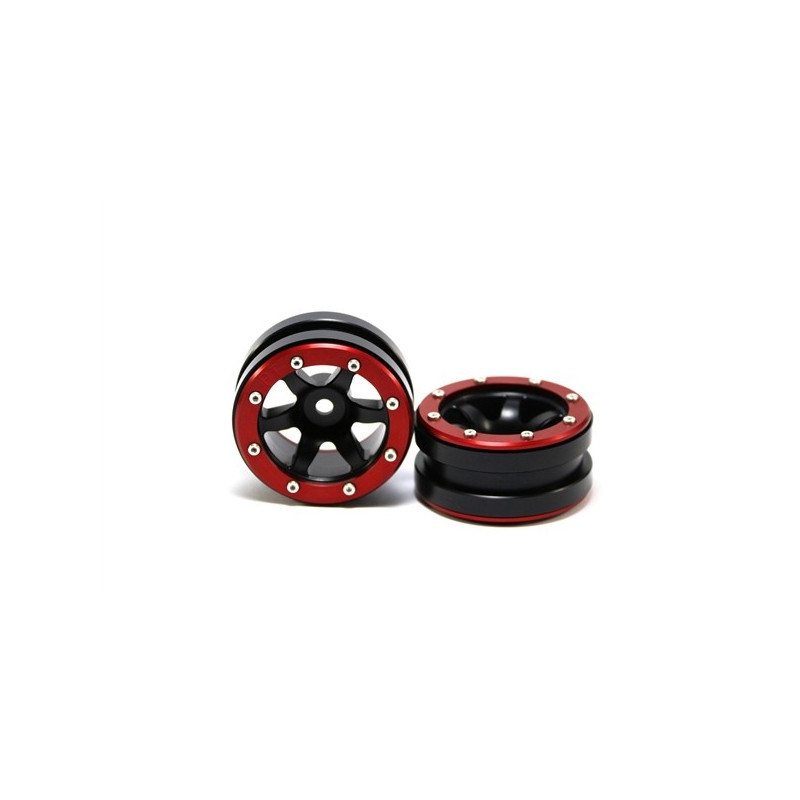 METSAFIL Beadlock Wheels PT- Wave Black/Red 1.9 (2 pcs) - Imagen 3