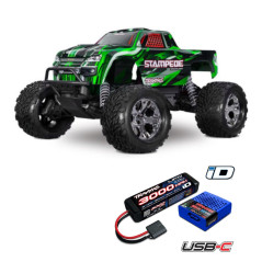 TRAXXAS STAMPEDE  2WD BL-2S HD VERDE+BATERIA Y CARGADOR USB - Imagen 1
