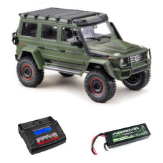 PACK ABSIMA WOLF CRAWLER 1/10 4X4 CR4.4 LUCES LED RTR VERDE+BATERIA LIPO 7000MAH 7,4V+CARGADOR RCPLUS 80W - Imagen 1