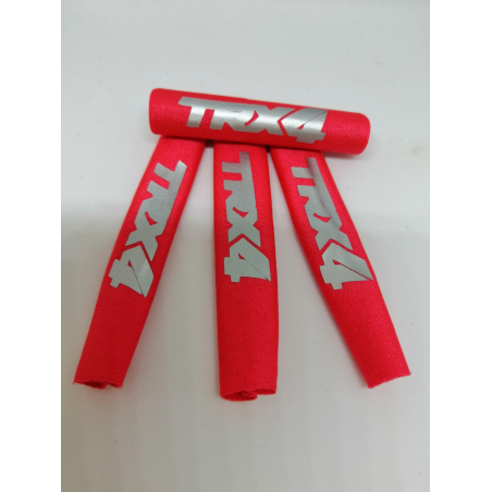 FUNDAS PROTECTORAS PARA AMORTIGUADORES TRX4 1/10 LICRA REFORZADA COLOR ROJO CON LETRAS PLATA RCPROGRANADA.COM - Imagen 2