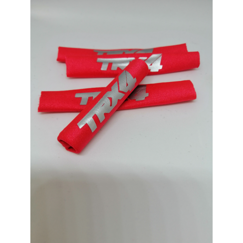 FUNDAS PROTECTORAS PARA AMORTIGUADORES TRX4 1/10 LICRA REFORZADA COLOR ROJO CON LETRAS PLATA RCPROGRANADA.COM - Imagen 4