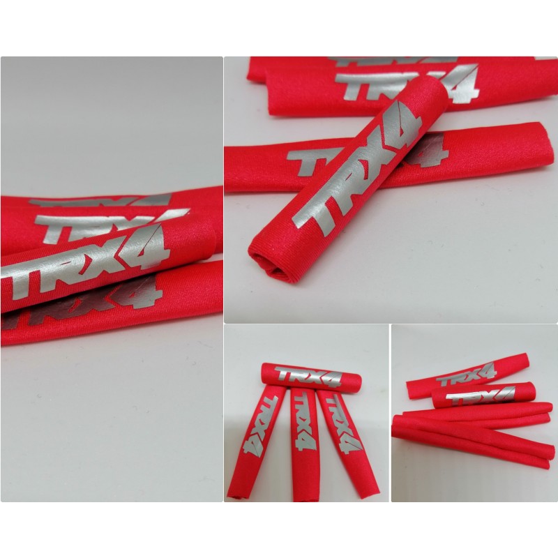 FUNDAS PROTECTORAS PARA AMORTIGUADORES TRX4 1/10 LICRA REFORZADA COLOR ROJO CON LETRAS PLATA RCPROGRANADA.COM - Imagen 5
