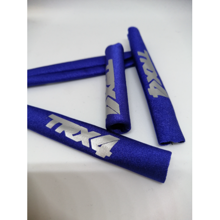 FUNDAS PROTECTORAS PARA AMORTIGUADORES TRX4 1/10 LICRA REFORZADA COLOR AZUL  CON LETRAS PLATA RCPROGRANADA.COM - Imagen 2