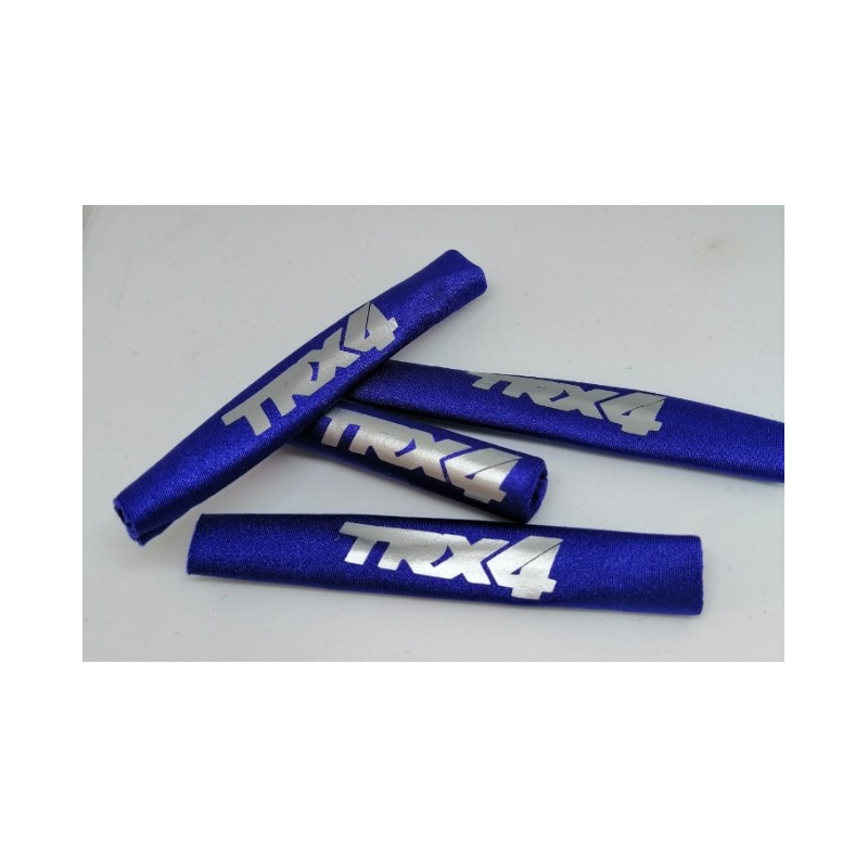 FUNDAS PROTECTORAS PARA AMORTIGUADORES TRX4 1/10 LICRA REFORZADA COLOR AZUL  CON LETRAS PLATA RCPROGRANADA.COM - Imagen 3