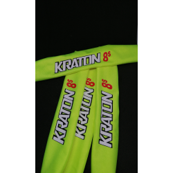 FUNDAS PROTECCION AMORTIGUADORES KRATON 8S 1/5 AMARILLO FLUOR CON LOGO - Imagen 2