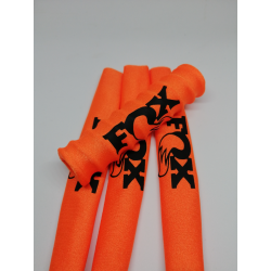 FUNDAS 1/8 PROTECCION AMORTIGUADORES RC 1/8 FOX LICRA NARANJA LOGO NEGRO rcprogranada.com - Imagen 1